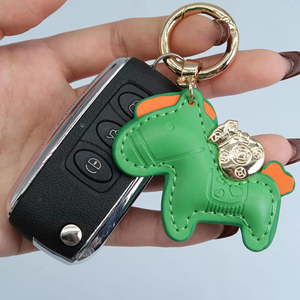 Llaveros de Cuero PU con Diseño de <span class=keywords><strong>Pony</strong></span> de Dibujos Animados, Coloridos y Lindos, Hechos a Mano, Personalizados, Regalo Promocional, Impresión UV, 7x6cm, para Mujer - Product Image 6