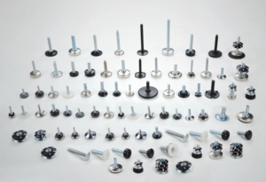 Pies de nivelación de muebles, kits de Patas de nivelación ajustables de acero inoxidable de goma, tornillo de nivelación deslizante ajustable de plástico con pie - Product Image 2