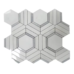 Décor mosaïque vintage, nouveau Design Original, pierre hexagonale blanche, dosseret <span class=keywords><strong>de</strong></span> cuisine, <span class=keywords><strong>salle</strong></span> <span class=keywords><strong>de</strong></span> bains, marbre, carrelage <span class=keywords><strong>de</strong></span> mosaïque - Product Image 3