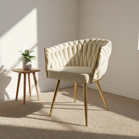 Chaise de salle à manger en tissu velours avec accoudoirs pour salle à manger et salon de manucure Sillas De Comedor Sedie Da Pranzo Meubles de salon