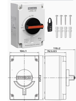 Interrupteur isolateur CC PV 1200V 32A IP66 résistant aux intempéries, interrupteur de déconnexion solaire étanche 2P/4P pour extérieur