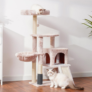 Fabricante personalizado de lujo crema rosa felpa gato árbol al por mayor de alta resistencia gato alto árbol <span class=keywords><strong>Torre</strong></span> superventas raspador para <span class=keywords><strong>gatos</strong></span> - Product Image 6