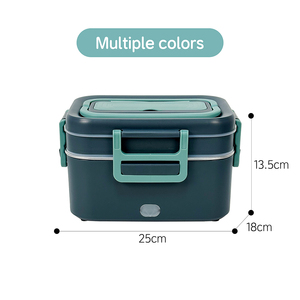 Boîte à lunch chauffante électrique 1,8 L en acier inoxydable 304, récipient alimentaire amovible, double alimentation, chauffe-plat portable, boîte bento - Product Image 4