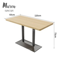 Ensembles de mobilier de café moderne de luxe léger, canapé double face pour restauration rapide, tables et chaises en bois massif pour restaurant