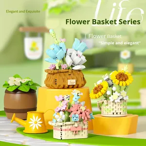 Bloques de Construcción Educativos para Niños, Modelo de Micro-partículas de Cesta de Girasoles, Adecuado para Niños y Niñas como Regalo - Product Image 3
