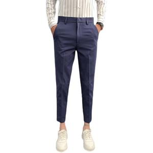 กางเกงลำลองผู้ชายใหม่2023ขายาวกางเกงสลิมสไตล์อังกฤษเก้าแต้ม - Product Image 2