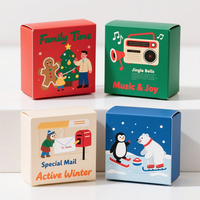 Boîtes cadeaux de Noël mystère en papier ivoire imprimées sur mesure - Emballage alimentaire portable de luxe écologique pour chocolats et bonbons
