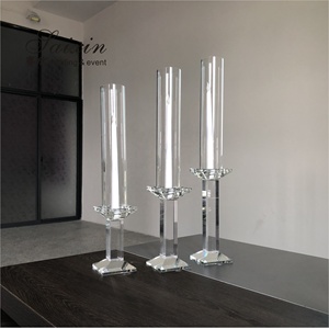 Hot Set <strong>Tall</strong> Crystal Hurricane Candle Holder for Wedding Table Elegant Table Centerpieces in Crystal <strong>Lantern</strong> &amp; Jar Styles - Product Image 3