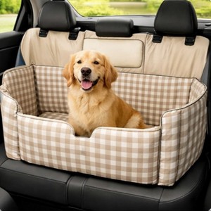 Housse de siège auto pour chien 100 % imperméable, hamac robuste, résistant aux rayures, antidérapant, durable, doux, surélevé, toutes saisons, pour siège arrière - Product Image 6