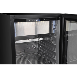 Réfrigérateur vitrine à porte vitrée avec ventilateur et éclairage LED, certifié CE, pour la maturation des steaks, intégré, noir intégral, haut de gamme - Product Image 5