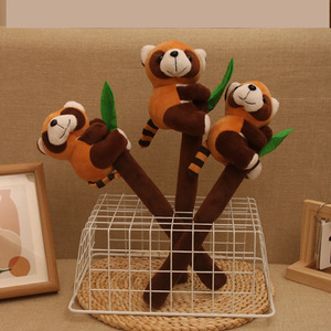 Famoso en Internet, lindo pequeño <span class=keywords><strong>mapache</strong></span> y muñeco de Panda, edredón de peluche para viajes, bastón de bambú, escalada, dibujos animados para cumpleaños - Product Image 3