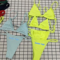 Badpak op maat voor dames, custom dames bikini (tweedelig), bandeau badkleding, uitgehold micro badpak, uitgehold strandkleding
