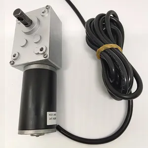 Speed Adjustable 24v 12 Volt 12v 100rpm 50 Rpm 250 Rpm 3.6w Right Angle Dc Worm Gear Reduction Motor With Encoder