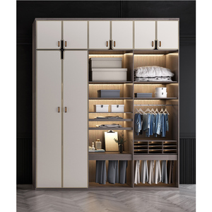 Ensemble de garde-robe personnalisé dressing-in <span class=keywords><strong>vestiaire</strong></span> coiffeuse combinaison style crème une <span class=keywords><strong>porte</strong></span> à la garde-robe du haut - Product Image 1