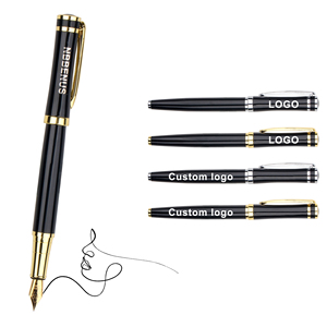 Custom Printed Logo Engraved Creative Metal Fountain <b>Pen</b> Wholesales Personalized Advertisement Gift - Product Image 1