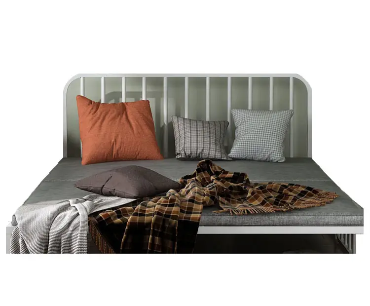 Sofá de metal dobrável, cama de metal dobrável, mecanismo de parede com colchão, dobrável, moderno, camas duplas