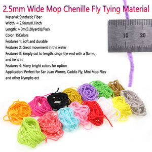 Material de Chenilla de 2.5mm de Ancho <span class=keywords><strong>para</strong></span> Atado de Moscas de Pesca de Trucha, <span class=keywords><strong>para</strong></span> Señuelos de Gusano y Ninfas de Caddis - Product Image 3