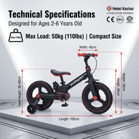 Tricycle 3-en-1 pour enfants, trois étapes, mode draisienne et trotteur multifonctionnel pour tout-petits avec poignée parentale