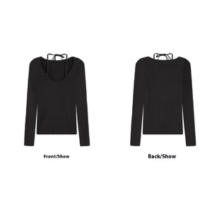 Diseño <span class=keywords><strong>Sensibilidad</strong></span> Estilo colgante Cuello colgante Camisa DE FONDO DE PUNTO Mujeres Diseño Sense Spring Slim Thin Inner Tops - Product Image 5