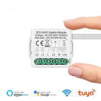 Module d'interrupteur intelligent Tuya WiFi Mini 1/2/3/4 voies, contrôle bidirectionnel, compatible Smart Life, Alexa et Google Home