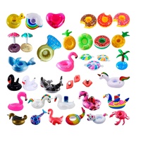 Porte-gobelet gonflable flottant en PVC, personnalisé, flamant rose, pour boisson, 1 pièce