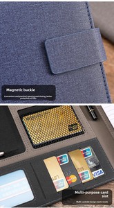 Toplantılar için özel Logo marka A4 çok fonksiyonlu Leatherlike klasör satış kayıtları müzakere notebooklar - Product Image 5