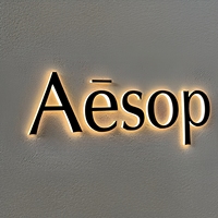 Enseigne LED rétroéclairée en acier inoxydable personnalisée en usine, étanche, pour entreprise, musée, exposition, image de marque