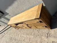 Mueble para TV de Madera Maciza Directo de Fábrica, 180 cm, Mueble Moderno para Equipos Multimedia, 2 Puertas, 2 Cajones, Estantes, Patas de Metal, para Dormitorio/Sala de Estar