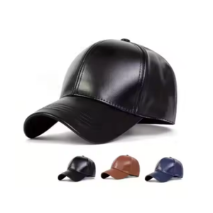 Gorras de Béisbol de Cuero Sintético para Exteriores, Gorras de Béisbol de Color Liso, Ajustables, Informales, con Protector Solar para Todas las Estaciones, Venta Al por Mayor - Product Image 1