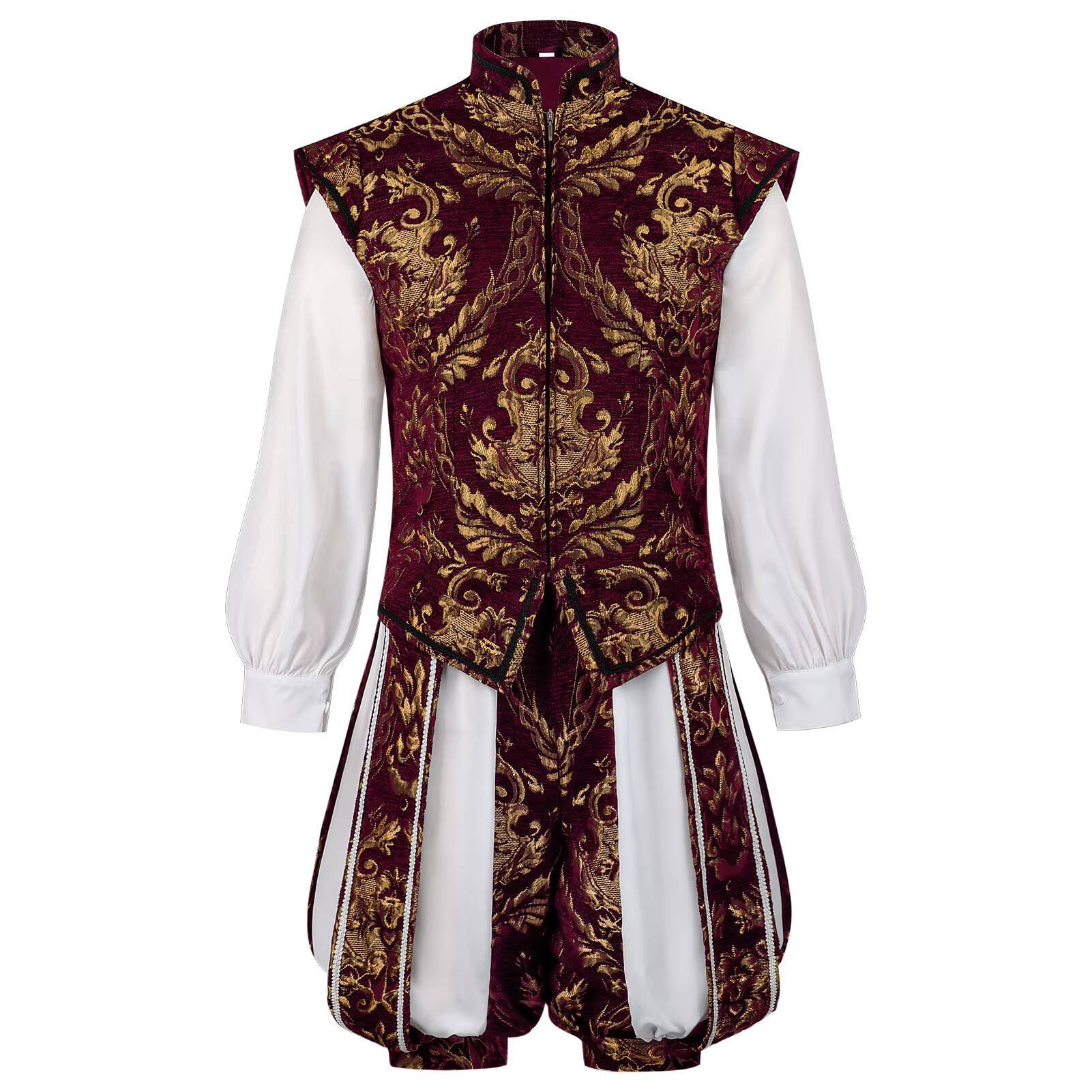 Traje de corte medieval de alta gama rojo (spot)