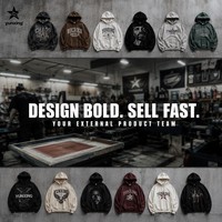 Sudadera con capucha pesada para hombre, personalizada, con cremallera, lavado ácido, gráfico de esqueleto, bordado de pedrería, estilo urbano, efecto desgastado por el sol, corte holgado, OEM
