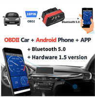 Escáner de Diagnóstico para Automóviles KONNWEI KW901ELM327 OBD2 Bluetooth 3.0 5.0 de 12v para Android e iOS para iPhone