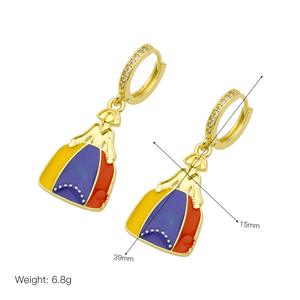 Nuevos Pendientes de Estilo Hip Hop con <span class=keywords><strong>Mapa</strong></span> de Venezuela, Esmalte Brillante en Amarillo, Azul y Rojo, Pendientes Colgantes con <span class=keywords><strong>Mapa</strong></span> de Colombia - Product Image 4