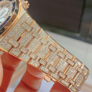 CNC 29mm Luxury Diamond <b>Watch</b> Case - 18K Gold 20mm RLX Band with Lab Grown Diamonds & OEM RLX <b>Parts</b> - Product Image 3