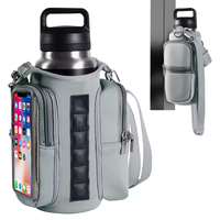 Sac de transport personnalisé pour bouteille d'eau de sport, support magnétique, pochette étanche en néoprène pour téléphone, porte-monnaie, accès à l'écran transparent, réglable