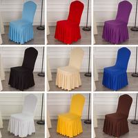 White Polyester Spandex Banquet Wedding White Chair Covers Hotel Meeting Elastic Chair Cover Dining Chair Covers