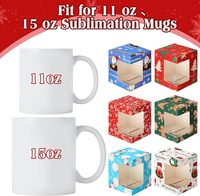 Boîtes cadeaux pour tasses à café de Noël pour l'expédition, tasses à sublimation, verres à vin transparents, boîte d'emballage cadeau pour blancs