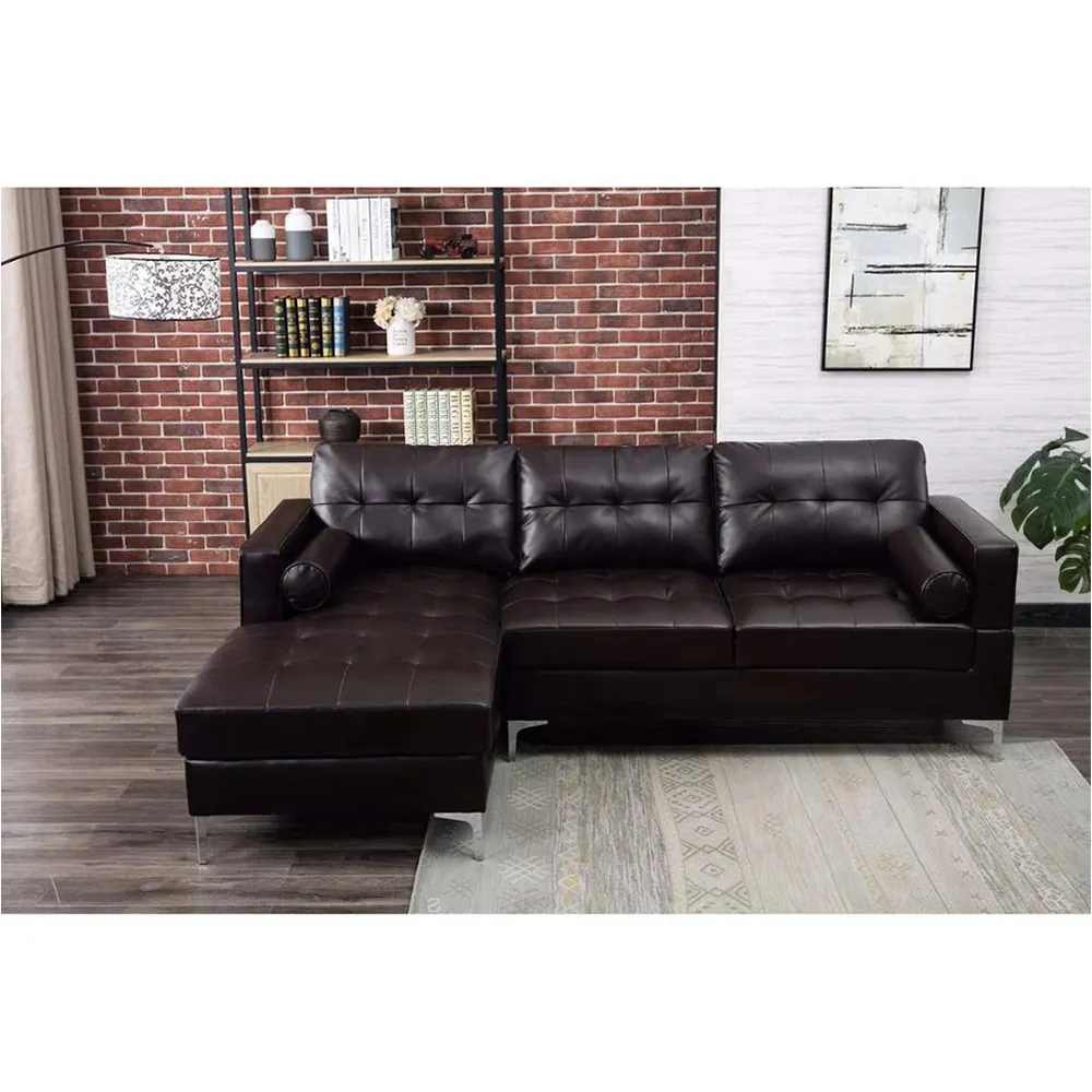 L Bentuk Sudut Sofa Set Mid Century Desain Gaya Eropa Modern Sectional Sofa