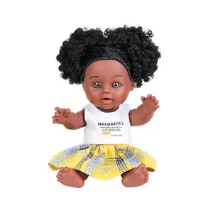 Atacado 2 congelado dolls kid-Bonecas de 10 polegadas de silicone africano, boneca renascida em vinil macio, bonecas para crianças