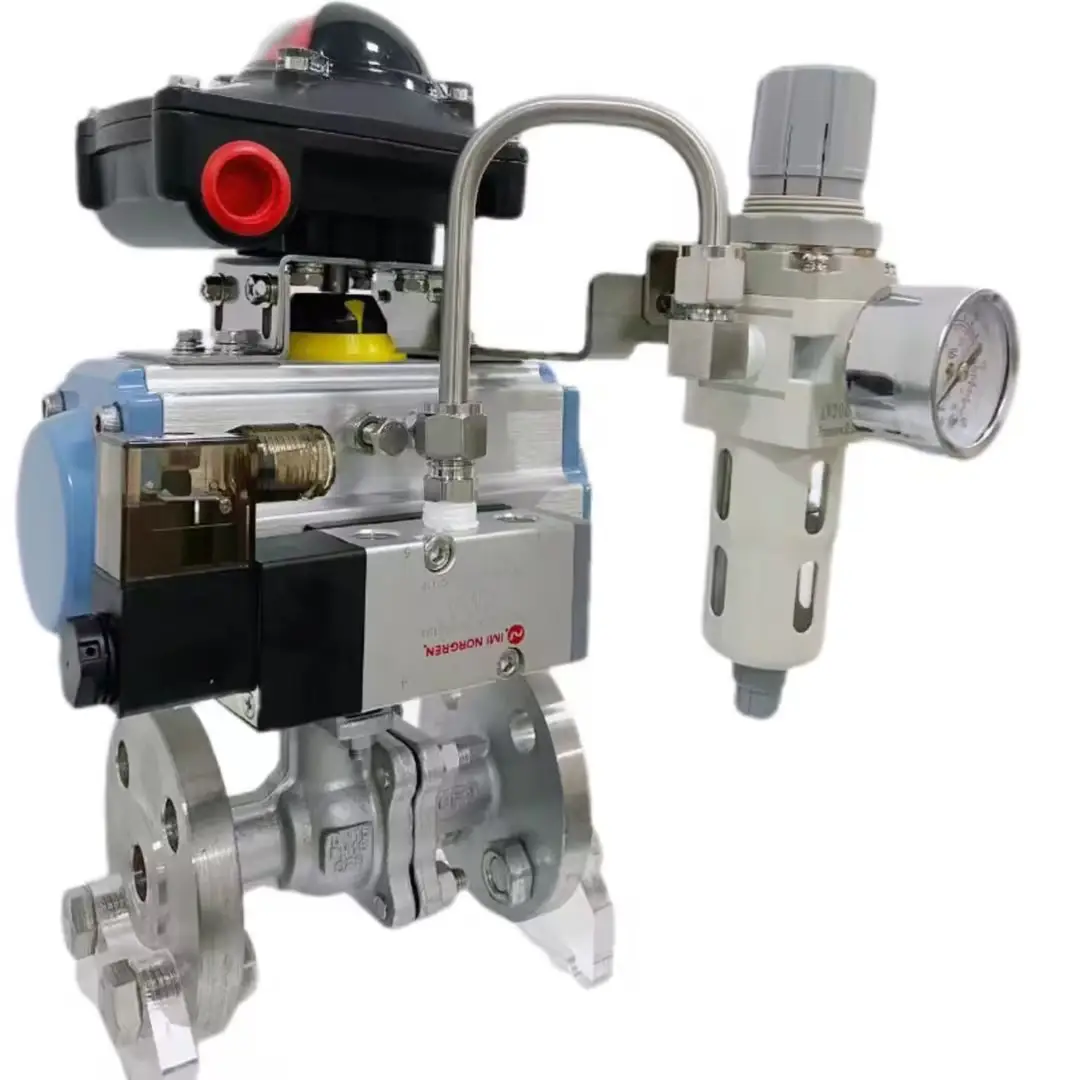 Pneumatic flange ball valve Including accessories