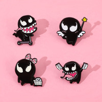 Broche émaillée personnalisée en gros, motif monstre extraterrestre d'Halloween, badge effrayant pour sacs, vêtements et accessoires de bijouterie