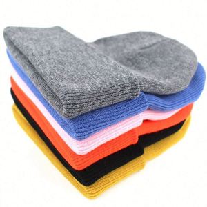 Stretch Knit Cuff Beanie <b>Hat</b> for <b>Men</b> Women Solid Color <b>Winter</b> Warm Watch Acrylic Knitted Ski Skull Cap - Product Image 2
