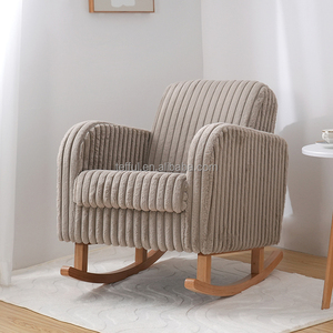 Fauteuil à bascule en velours doux, confortable pour maman, allaitement et sieste - Product Image 6