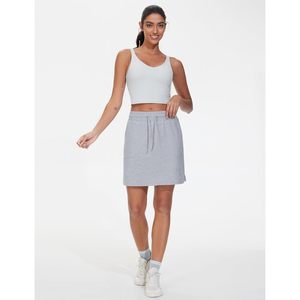 Falda Deportiva para Mujer, con Cordón Ajustable, de Algodón, Informal, con Bolsillos, Transpirable, Cintura Natural - Product Image 6
