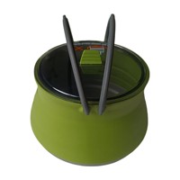 Nouvelle bouilloire pliable en silicone avec logo personnalisé, bouilloire pliable pour le camping et la cuisine
