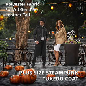 Unisex Plus Size Halloween Kerstmis Middeleeuws Steampunk Gotisch <span class=keywords><strong>TV</strong></span> Film Smoking Trenchcoat Turn-Down Kraag Capuchon Rokken - Product Image 2