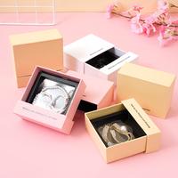 Verpackung Box Schmuck Geschenk Schiebe Schublade Ring Anhänger Ohrring Verpackung Karton Papier Lagerung Schmucks cha tulle Mit Logo