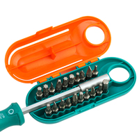 20PC Set Mata Obeng Presisi Magnetik Multifungsi Hexagonal Torx Slotted dengan Gagang Plastik Kustom OEM Kelas Industri