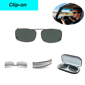 Lunettes de soleil confortables polarisées carrées UV400 Protection Lunettes de soleil à clipser pour la course à pied-Métal léger noir - Product Image 4