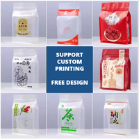 Emballage alimentaire en mylar givré personnalisé pochettes Ziplock à huit joints latéraux sac à fermeture éclair mat gousset pochette debout pour chips, snack et noix